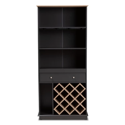 Baxton Studio Mattia And Oak Finished Wood Wine Cabinet Gray/Brown - BaxtonStudio - Image 7