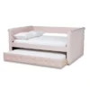Full Amaya Velvet Daybed With Trundle Pink - Baxton Studio
