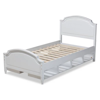 Elise Wood Storage Platform Bed White - Baxton Studio - Image 2