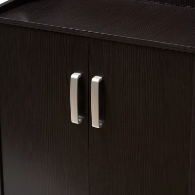 Verdell Modern And Contemporary Finished Shoe Cabinet Dark Brown - Baxton Studio - Image 4
