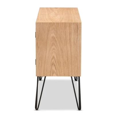 Denali Wood And Metal Storage Cabinet Brown/Black - Baxton Studio - Image 3