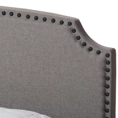 Odette Modern And Contemporary Fabric Upholstered Bed - Light Gray - Baxton Studio - Image 3