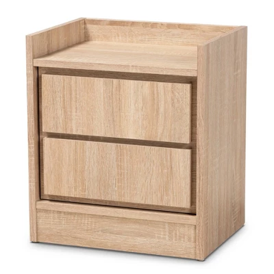 2 Drawers Hale Wood Nightstand - Baxton Studio - Image 7