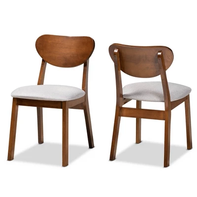 2pc Damara Fabric Upholstered And Wood Dining Chair Set - Baxton Studio - Image 9