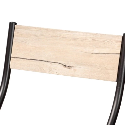 5pc Carmen Wood And Metal Dining Set Oak Brown/Dark Brown - Baxton Studio - Image 5