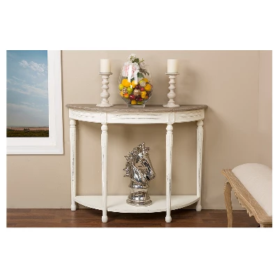 Vologne Traditional Wood French Console Table White - Baxton Studio - Image 3