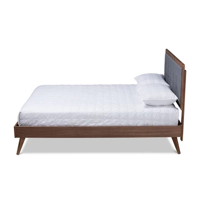 Ines Walnut Finished Wood Platform Bed - Baxton Studio - Image 8