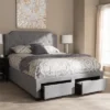 Aubrianne Modern And Contemporary Fabric Upholstered Storage Bed Gray - Baxton Studio