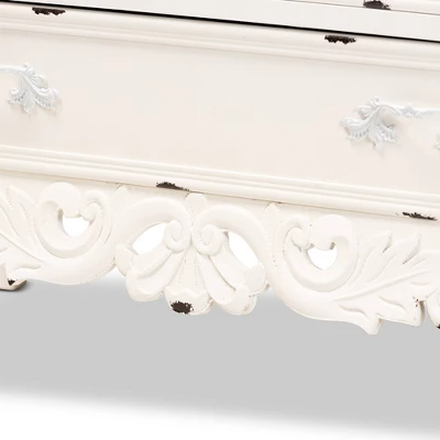 Levron Two-Tone Wood 5 Drawer Storage Cabinet Walnut Brown/White - Baxton Studio - Image 5