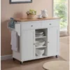 Meryland Modern Kitchen Island Cart White - Baxton Studio