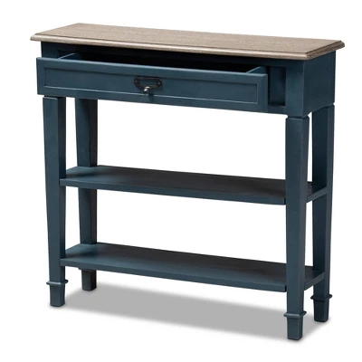 Dauphine Spruce Finished Wood Accent Console Table Blue - Baxton Studio - Image 9