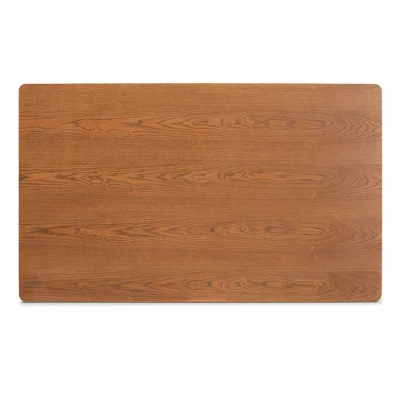 4pc Odessa Mid-Century Modern Fabric Upholstered Wood Dining Nook Set Walnut/Brown - Baxton Studio - Image 5