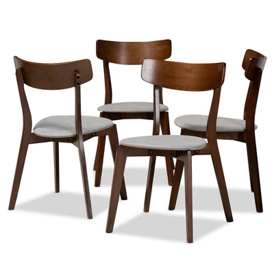 Set Of 4 Iora Upholstered Wood Dining Chairs - Baxton Studio - Image 5