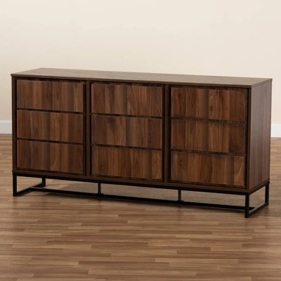 Neil Wood And Metal Dining Room Buffet Brown/Black - Baxton Studio - Image 7
