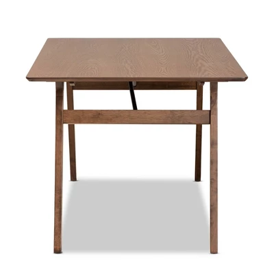 Saxton Wood Dining Table Walnut Brown/Black - Baxton Studio - Image 2