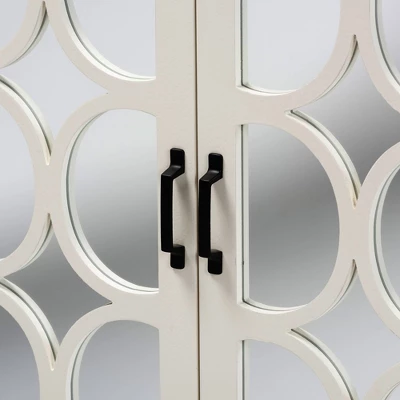 Garcelle Wood And Mirrored Glass 2 Door Sideboard White - Baxton Studio - Image 4