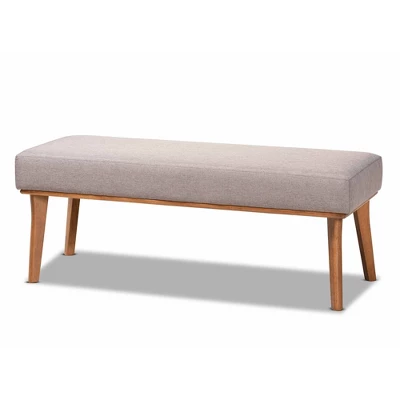 4pc Odessa Mid-Century Modern Fabric Upholstered Wood Dining Nook Set Walnut/Brown - Baxton Studio - Image 3