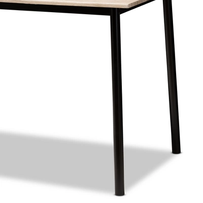 5pc Honore Mid Century Modern Light Wood Finished Matte Frame Dining Set Light Brown - Baxton Studio - Image 3