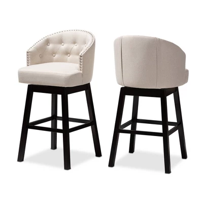 Set Of 2 Theron Swivel Barstools - Baxton Studio - Image 8