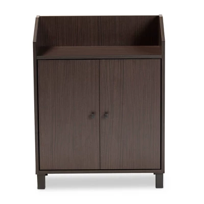 Rossin Wood 2 Door Entryway Shoe Cabinet - Baxton Studio - Image 2