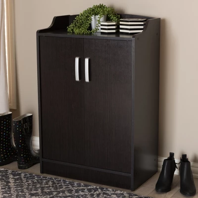 Verdell Modern And Contemporary Finished Shoe Cabinet Dark Brown - Baxton Studio - Image 6