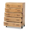 Maison Wood 5 Drawer Storage Chest Oak Brown - Baxton Studio