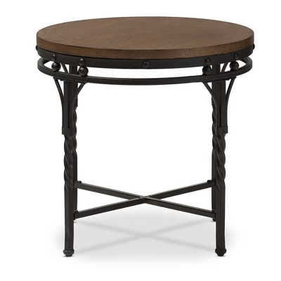 Austin Vintage Industrial Round End Table - Antique Bronze - Baxton Studio