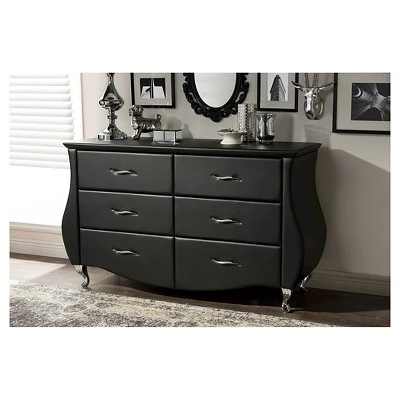 Enzo Modern And Contemporary Faux Leather 6 Drawer Dresser - Baxton Studio - Image 3