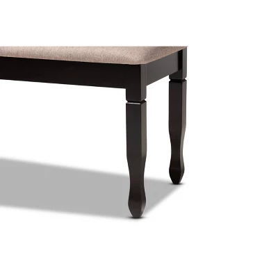 Corey Fabric Upholstered And Wood Dining Bench - Baxton Studio - Image 3