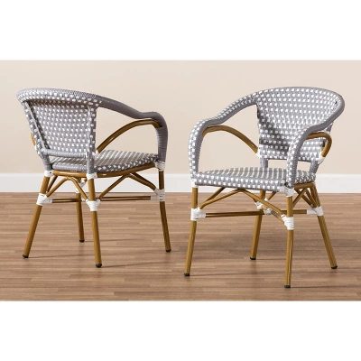 Baxton Studio Set Of 2 Eliane Indoor And Outdoor Stackable Bistro Dining Chairs - BaxtonStudio - Image 4