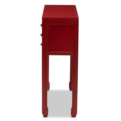 Melodie 6 Drawer Console Table Red - Baxton Studio - Image 2