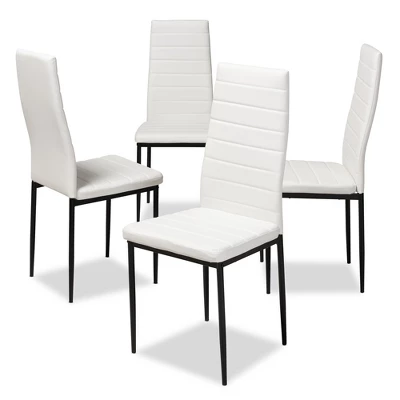 Set Of 4 Armand Modern And Contemporary Faux Leather Upholstered Dining Chairs - Baxton Studio - Image 7