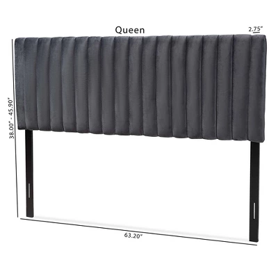 Emile Velvet Fabric Upholstered And Wood Headboard - Baxton Studio - Image 9