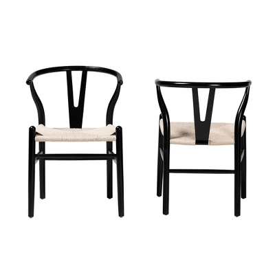 2pc Paxton Wood Dining Chair Set - Baxton Studio - Image 2