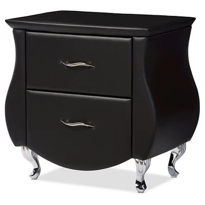 Erin Modern And Contemporary Faux Leather Upholstered Nightstand - Baxton Studio - Image 4