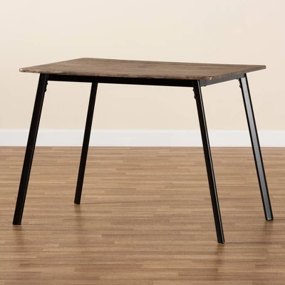 Calder Wood And Metal Dining Table Walnut Brown/Black - Baxton Studio - Image 7