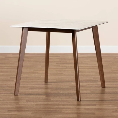 Kaylee Wood Dining Table White/Brown - Baxton Studio - Image 5