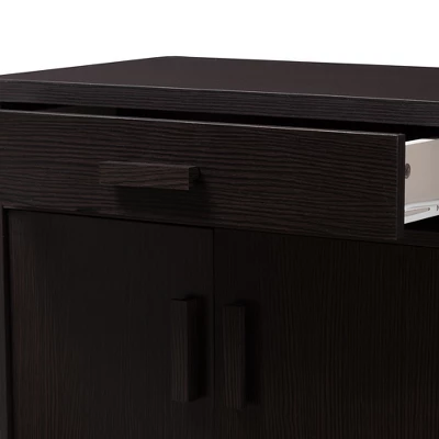 Bienna Modern And Contemporary Finished Shoe Cabinet Dark Brown - Baxton Studio - Image 5