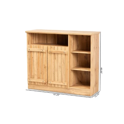 2 Door Eren Farmhouse Wood Dining Room Sideboard Buffet - Baxton Studio - Image 7