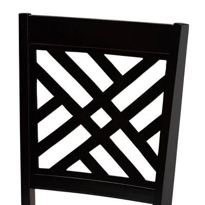 2pc Caron Upholstered Wood Dining Chair Set - Baxton Studio - Image 3