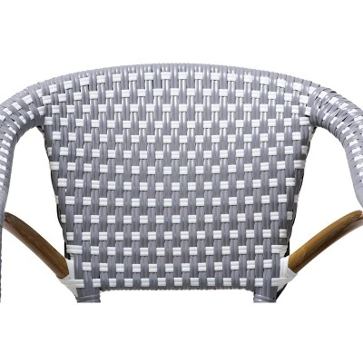 Baxton Studio Set Of 2 Eliane Indoor And Outdoor Stackable Bistro Dining Chairs - BaxtonStudio