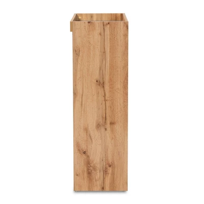 Caspian Wood Shoe Cabinet Gray/Brown - Baxton Studio - Image 3