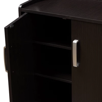 Verdell Modern And Contemporary Finished Shoe Cabinet Dark Brown - Baxton Studio - Image 5