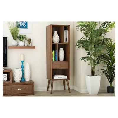 Ellingham Mid-century Retro Modern Sideboard Storage Cabinet Bookcase Organizer - Walnut - Baxton Studio - Image 3