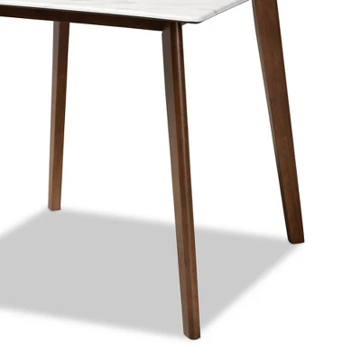 Kaylee Wood Dining Table White/Brown - Baxton Studio - Image 3