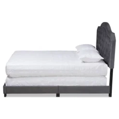 Samantha Velvet Upholstered Button Tufted Bed - Baxton Studio