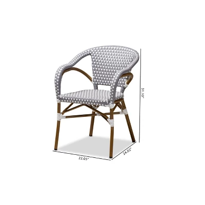 Baxton Studio Set Of 2 Eliane Indoor And Outdoor Stackable Bistro Dining Chairs - BaxtonStudio - Image 5
