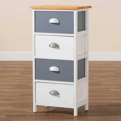 Calra Wood 4 Drawer Storage Unit Oak Brown - Baxton Studio - Image 8