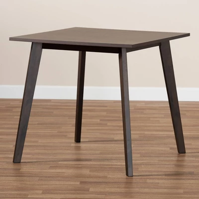 Britte Square Wood Dining Table Dark Brown - Baxton Studio - Image 5