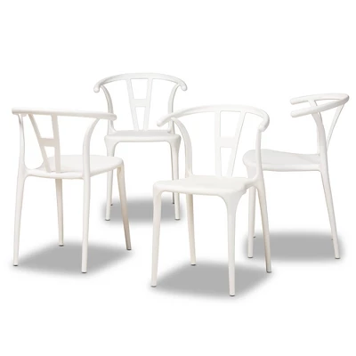 4pc Warner Plastic Dining Chair Set - Baxton Studio - Image 10